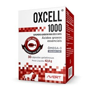 Suplemento Oxcell 1000 mg para Cães e Gatos Avert 30 Cápsulas