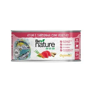 ALIMENTO BE NATURE DAY BY DAY ATUM E SARDINHA COM VEGETAIS GATOS ADULTOS 120G