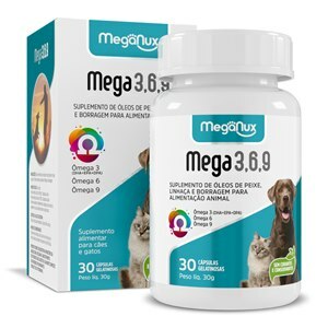 MEGA 3-6-9 1000MG MEGANUX 30 CÁPSULAS GELATINOSAS PARA CÃES E GATOS