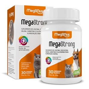 MEGASTRONG 1000MG MEGANUX 30 COMPRIMIDOS PALATÁVEIS PARA CAES E GATOS