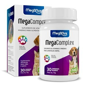 MEGACOMPLEX 500MG MEGANUX 30 COMPRIMIDOS PALATÁVEIS PARA CÃES E GATOS