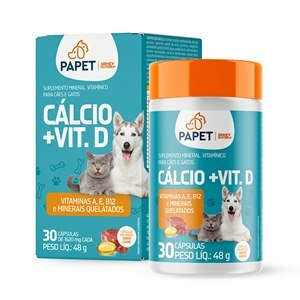 Cálcio + Vitamina D3 1620Mg Papet 30 Cápsulas Palatáveis Sidney Oliveira
